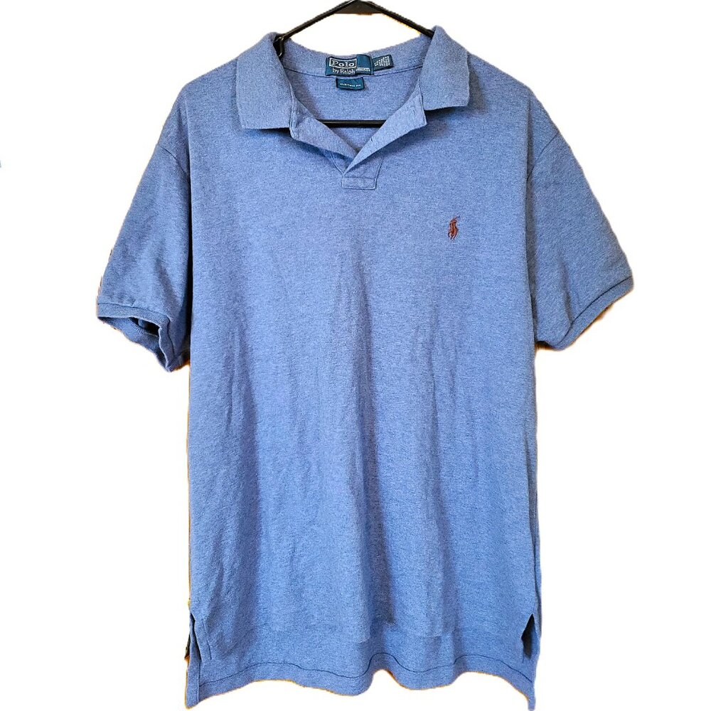 Polo Ralph Lauren Men's Blue Custom Fit Polo Shirt Short Sleeve Size XL Preppy